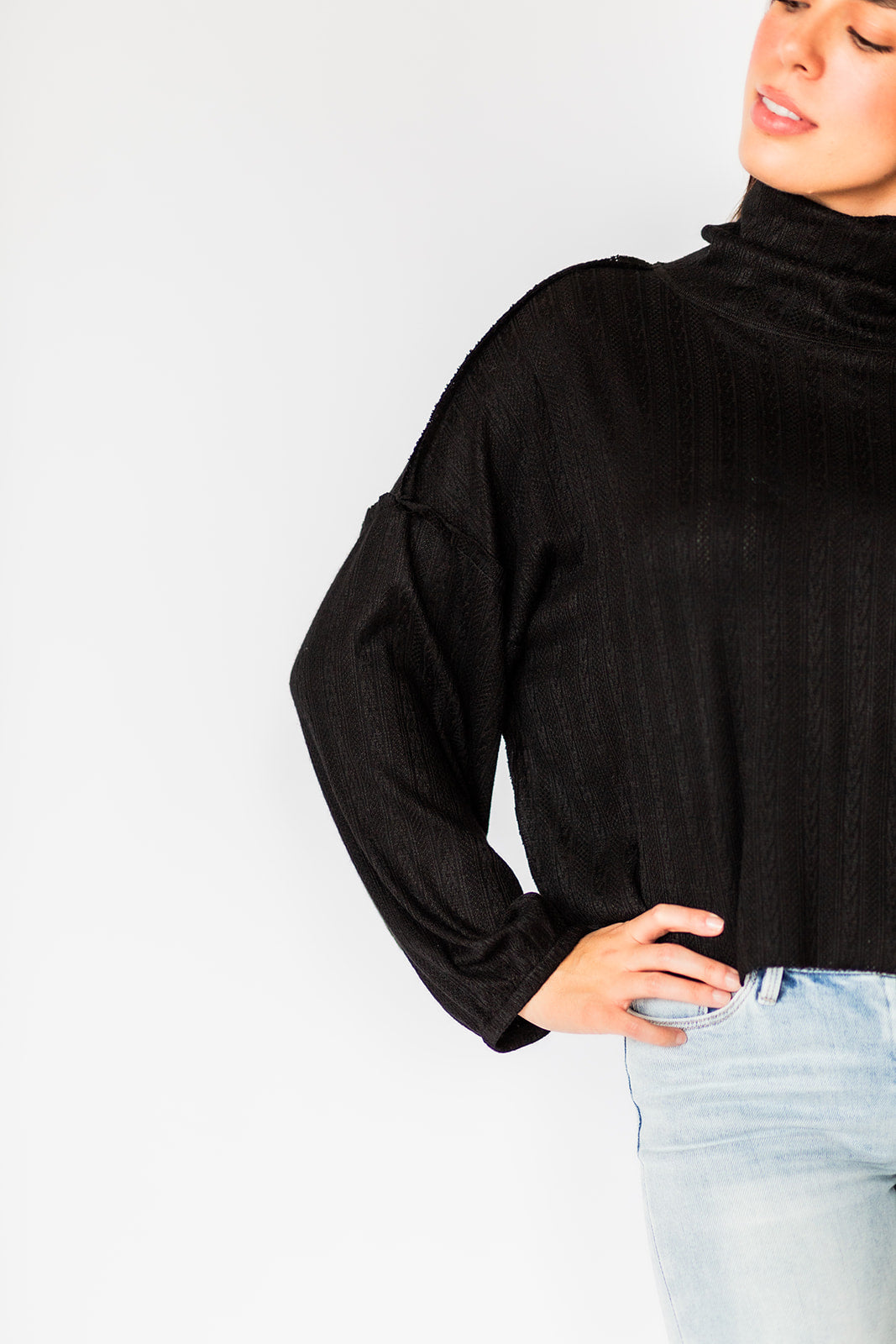 Coco Turtleneck Top Black