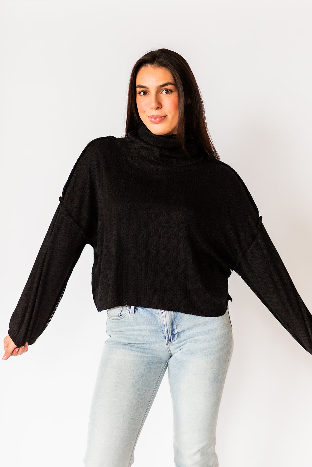 Coco Turtleneck Top Black