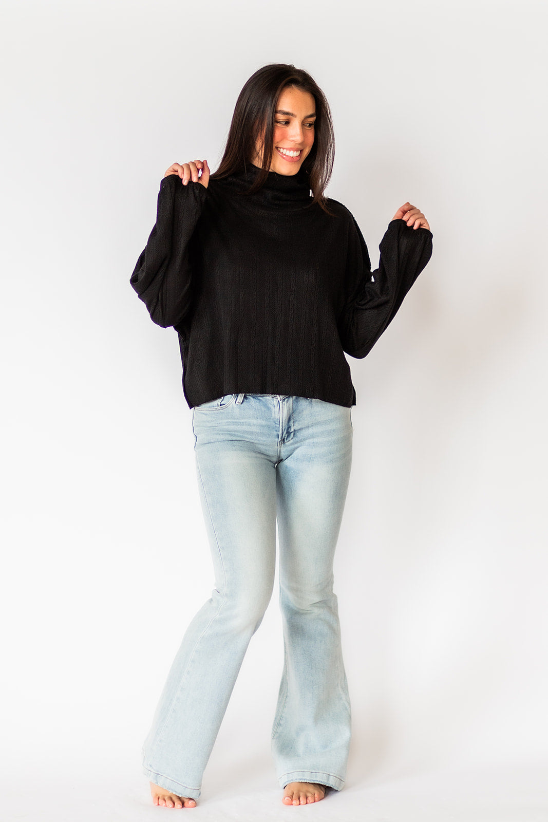 Coco Turtleneck Top Black