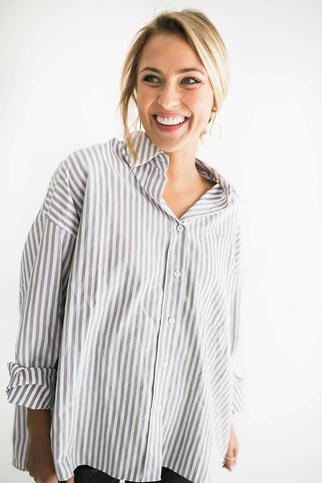 Addison Button Up Grey