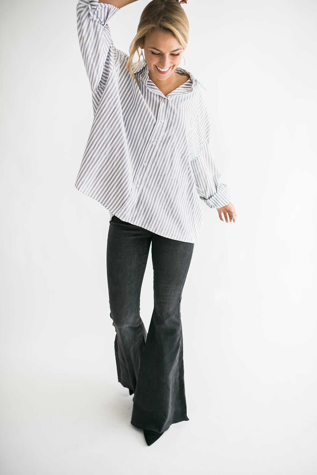 Addison Button Up Grey