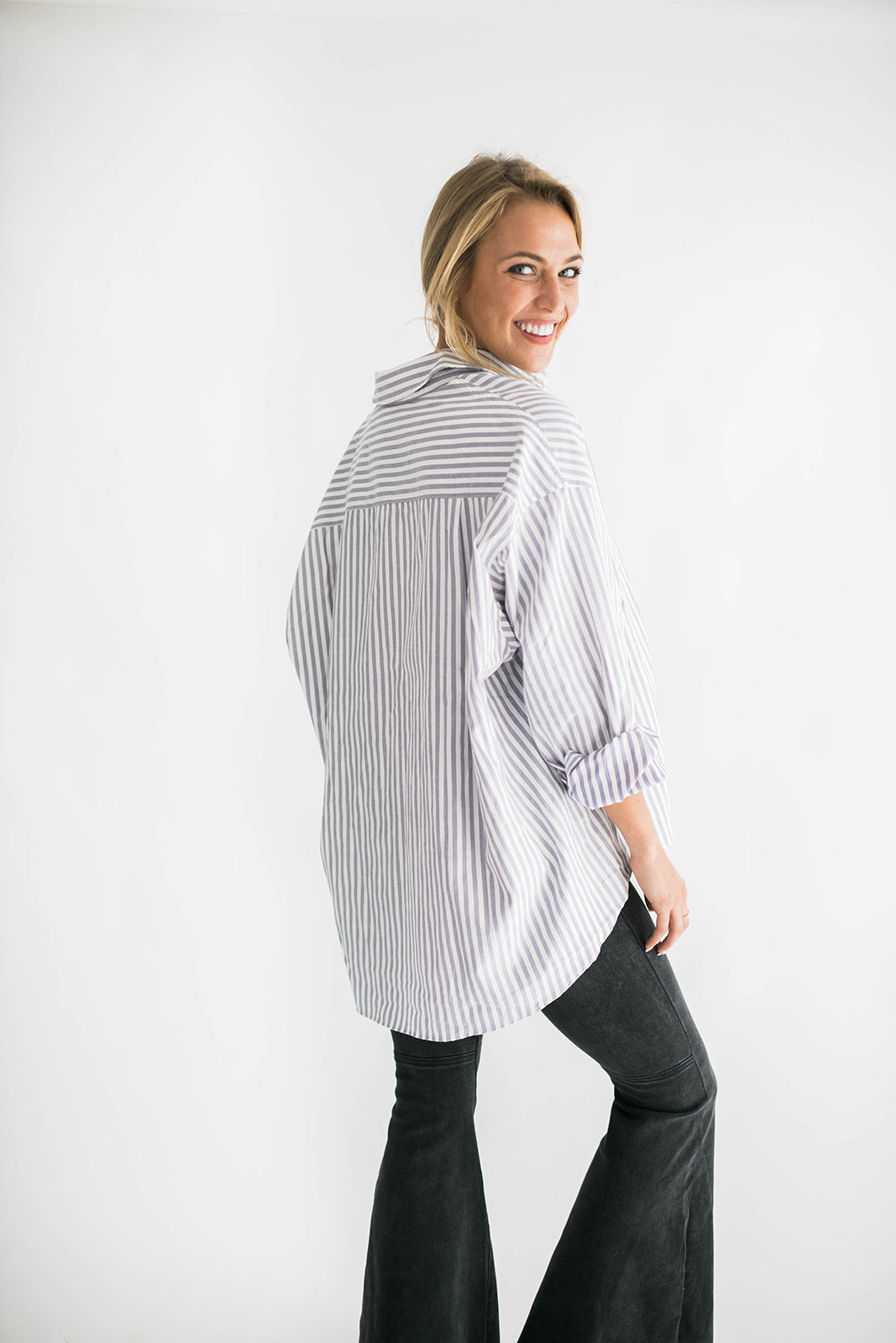Addison Button Up Grey
