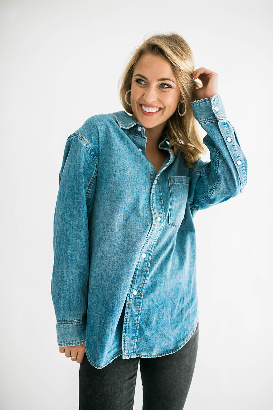 Grace Denim Button Down