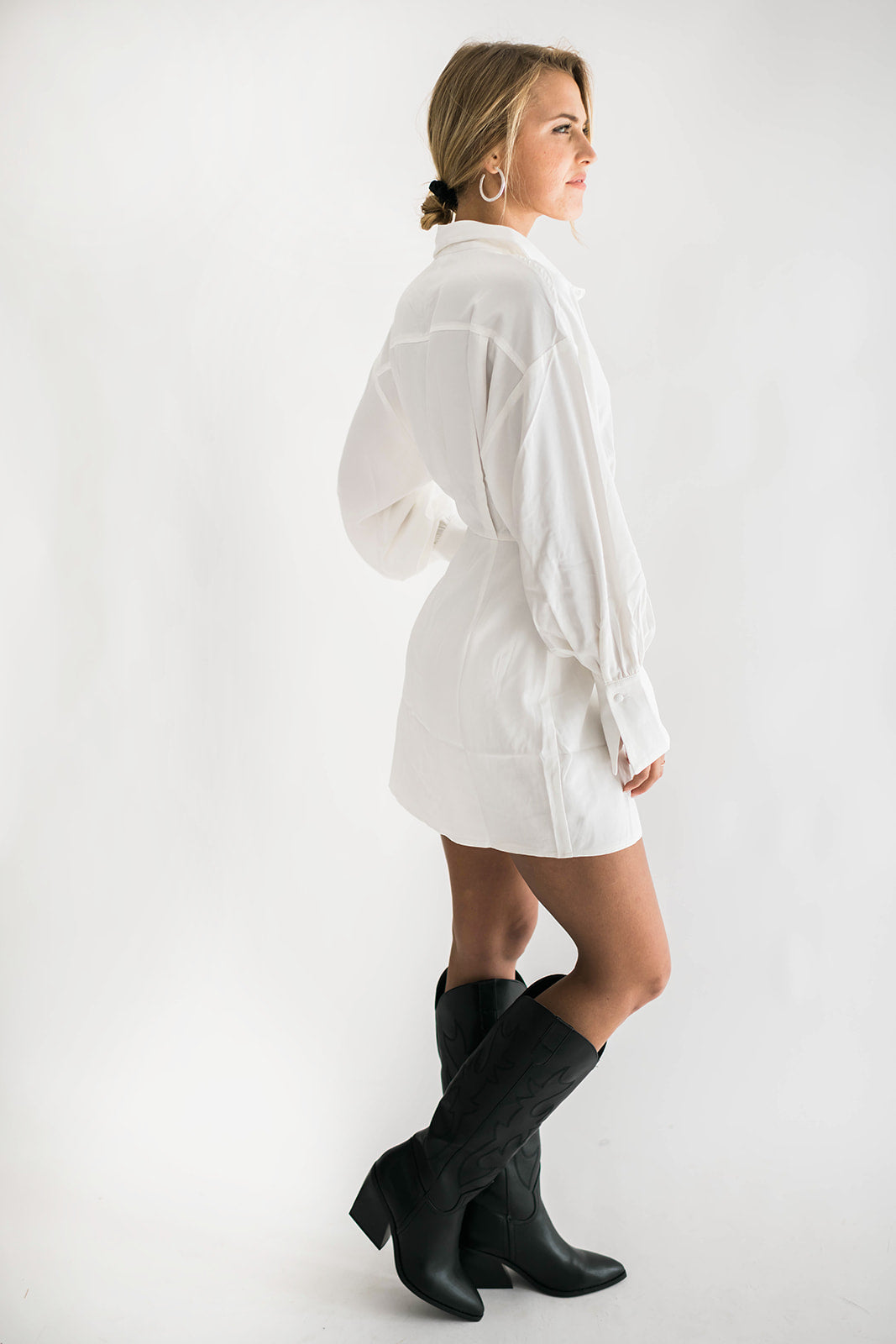 Robbie Button Down Satin Dress
