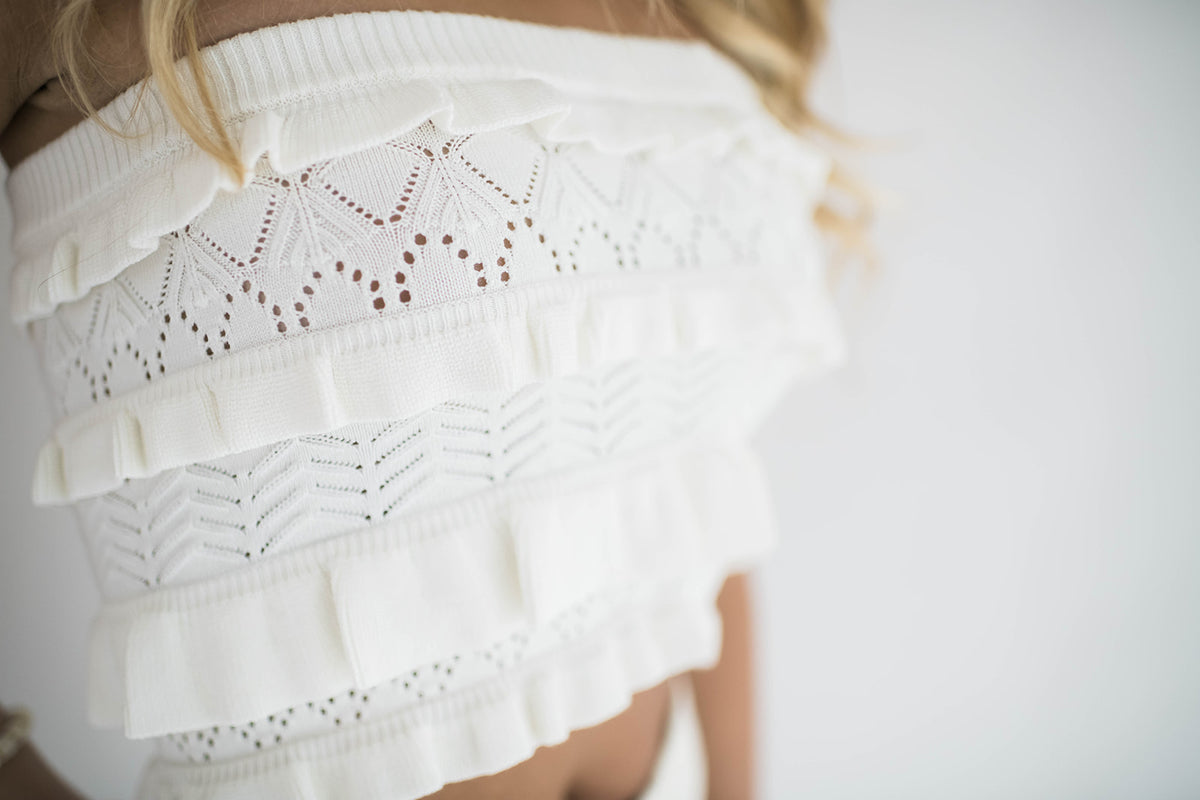 Clarke Ruffle Tube Top Cream