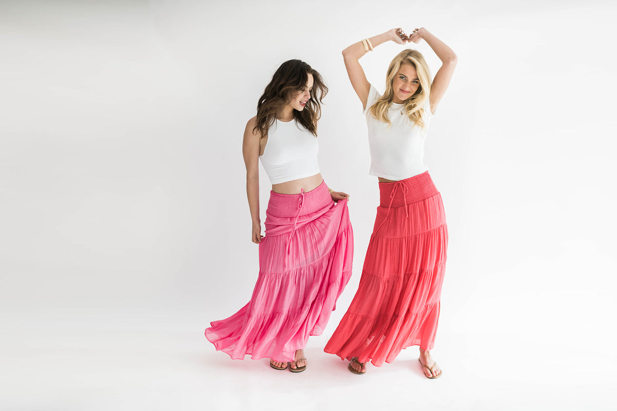 Alara Maxi Skirt Coral