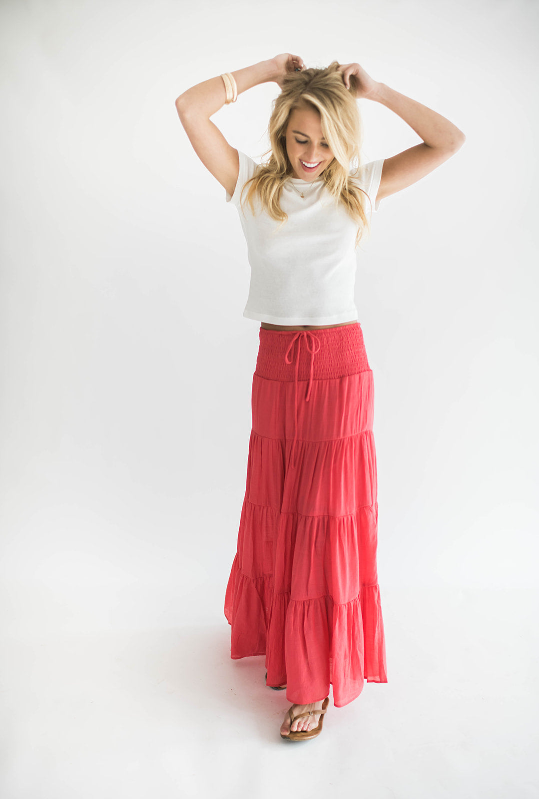 Alara Maxi Skirt Coral