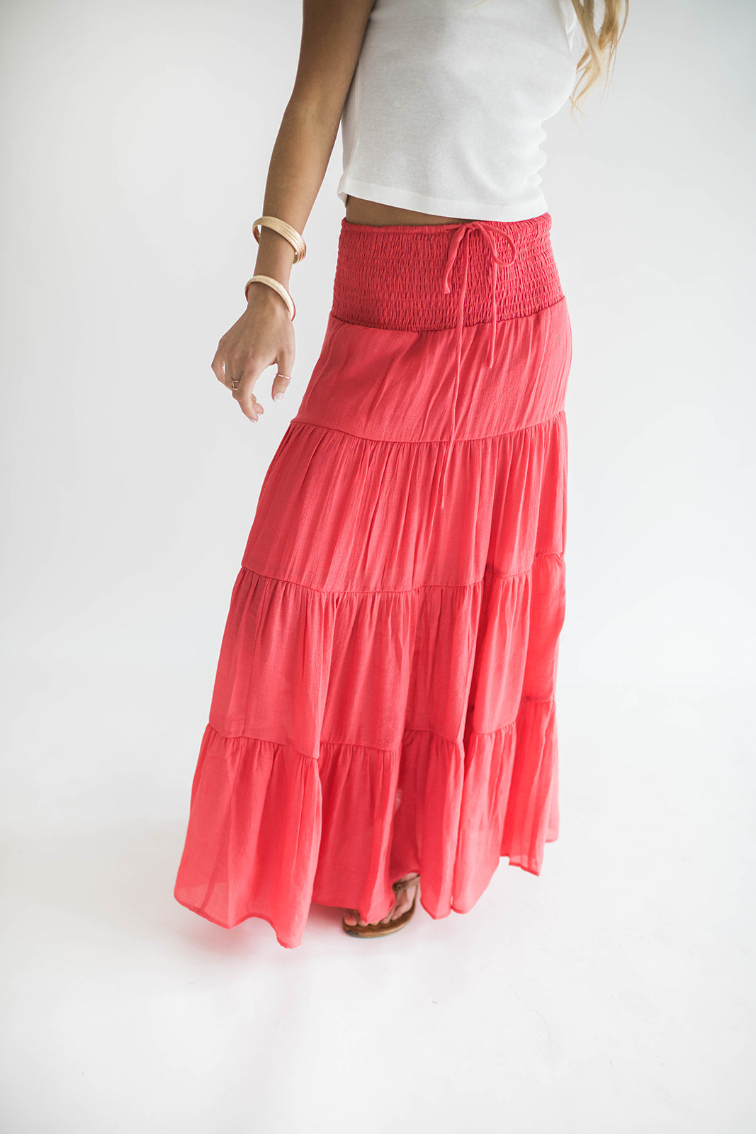 Alara Maxi Skirt Coral