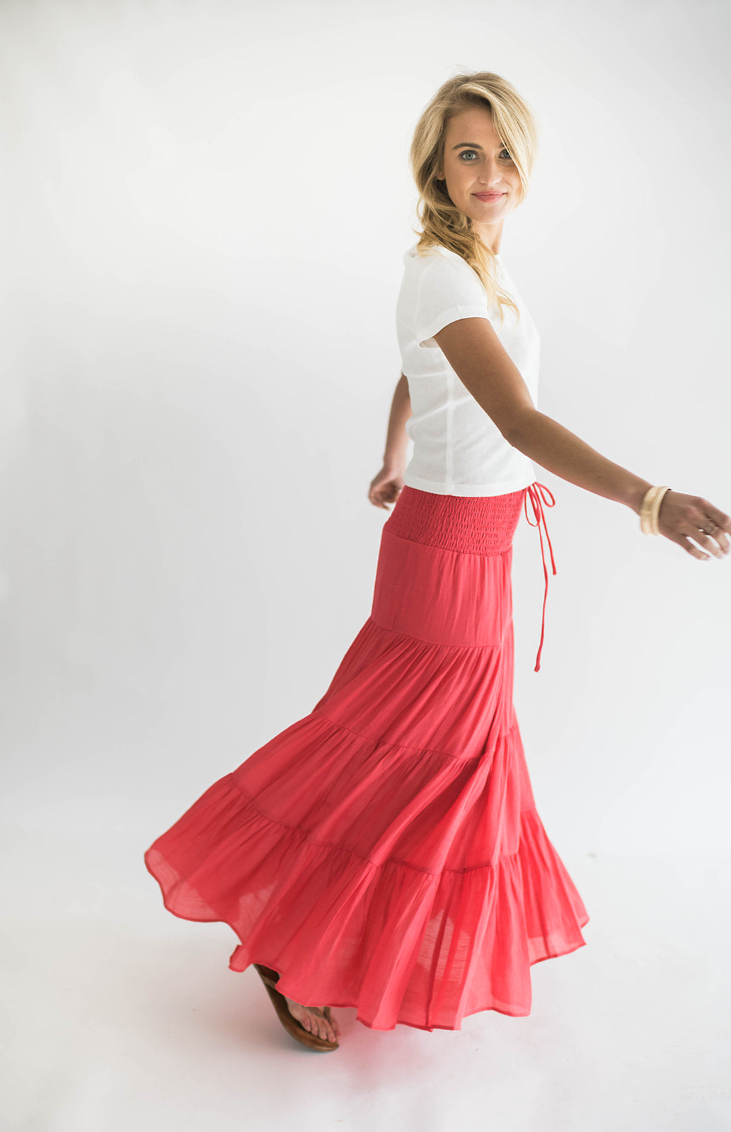 Alara Maxi Skirt Coral