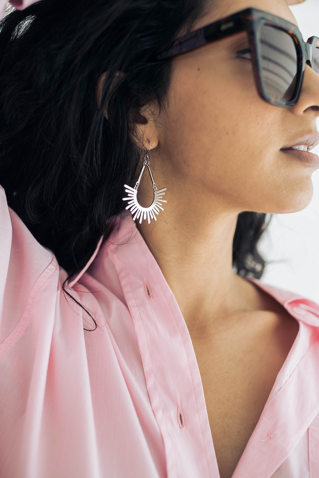 Sunburst Earrings Silver