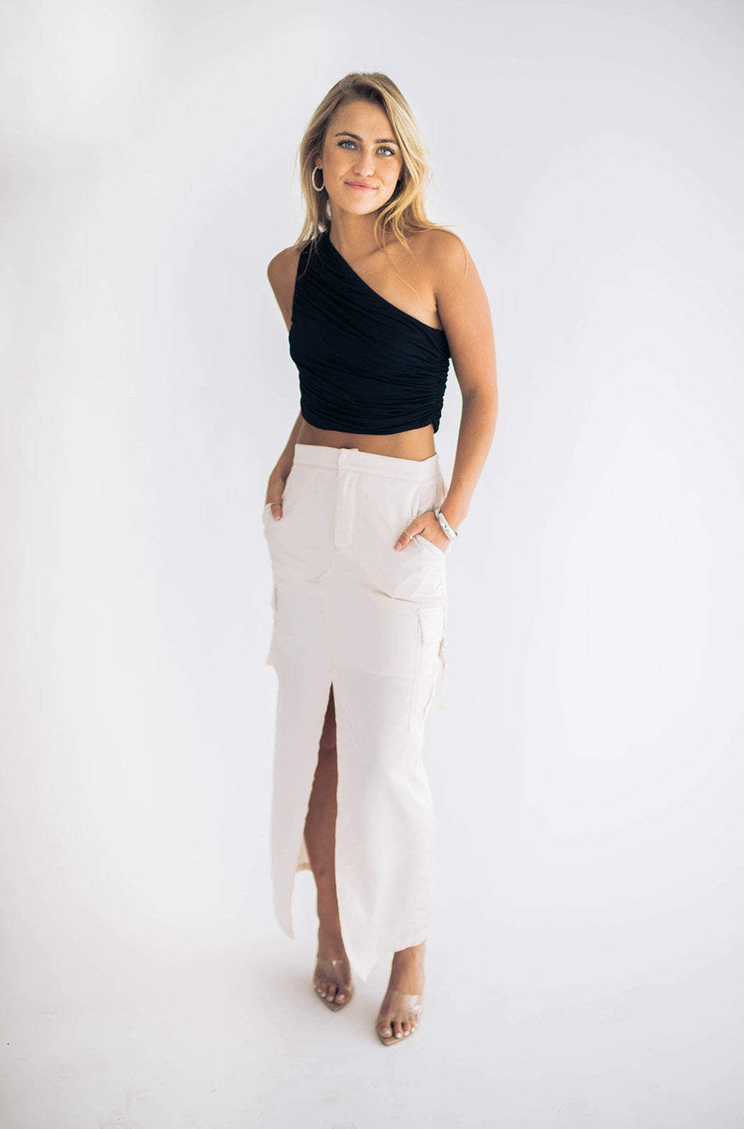 Maggie One Shoulder Top - Black