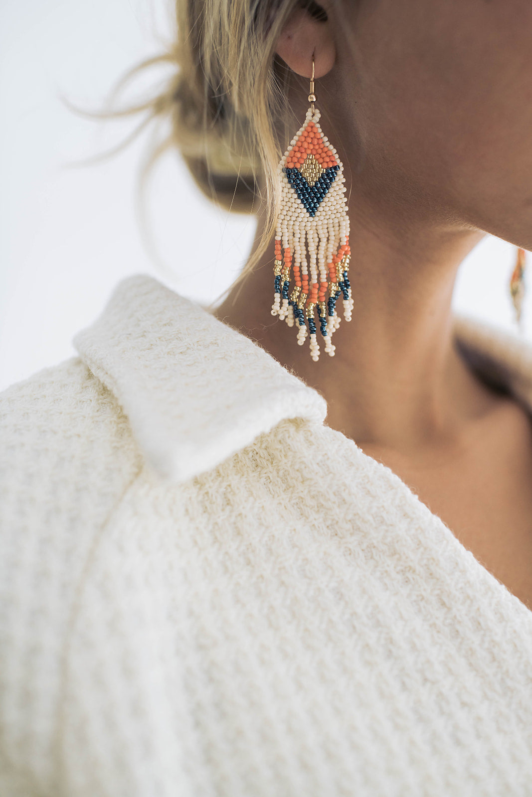Chevron Beaded Earrings