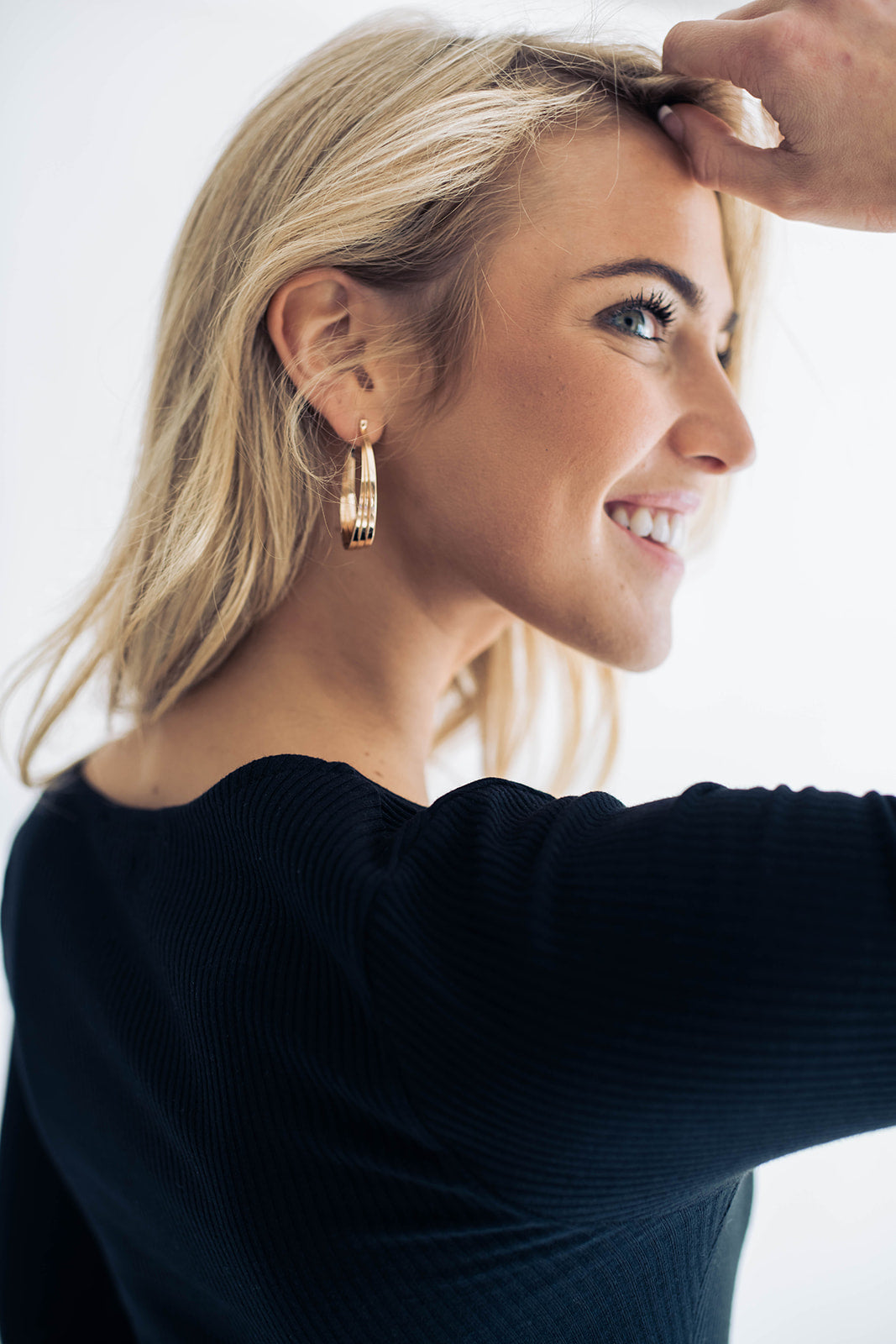Cooper Oval Layered Hoop Earrings Gold