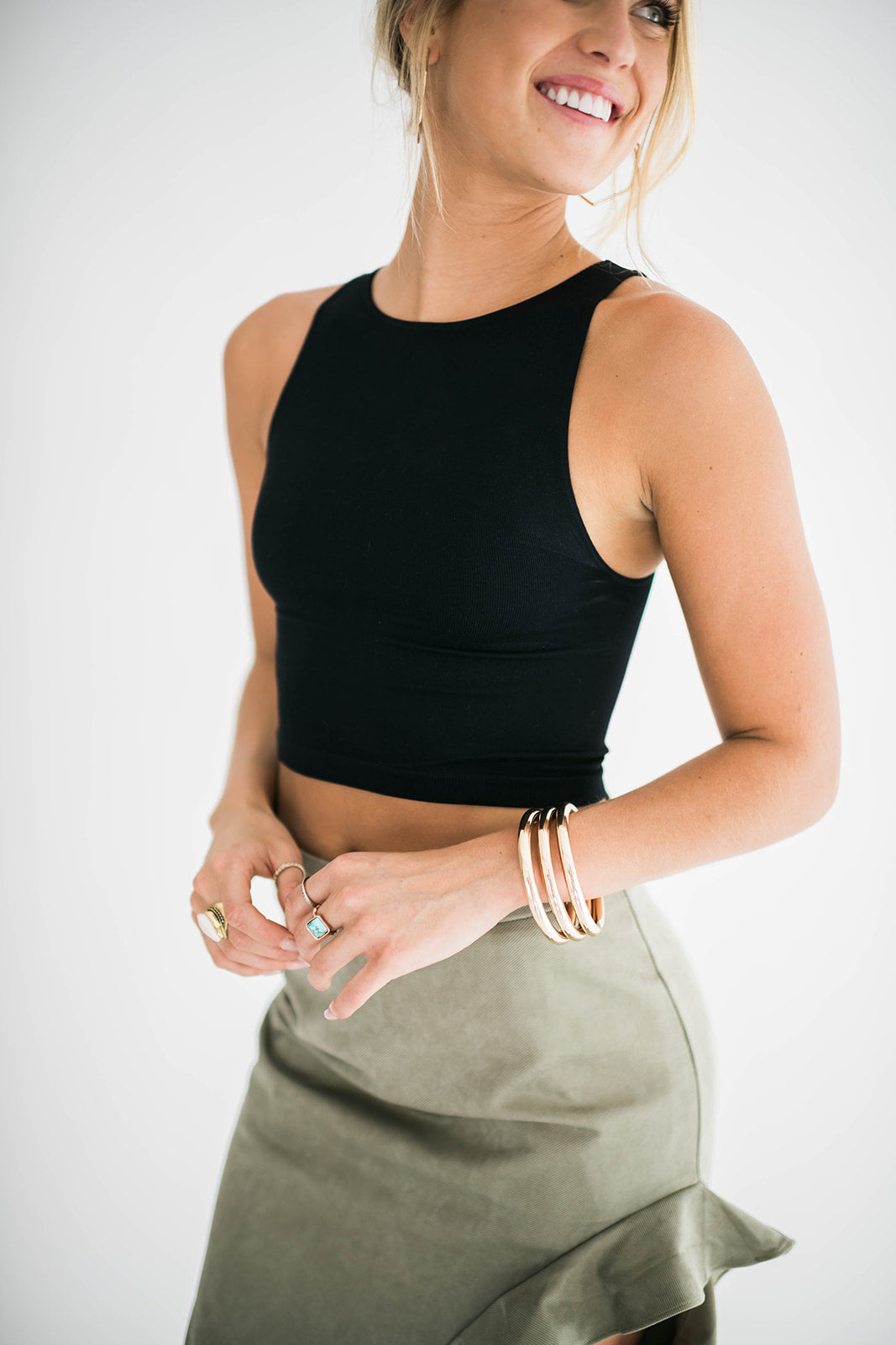 Run Away Crop Top in Black