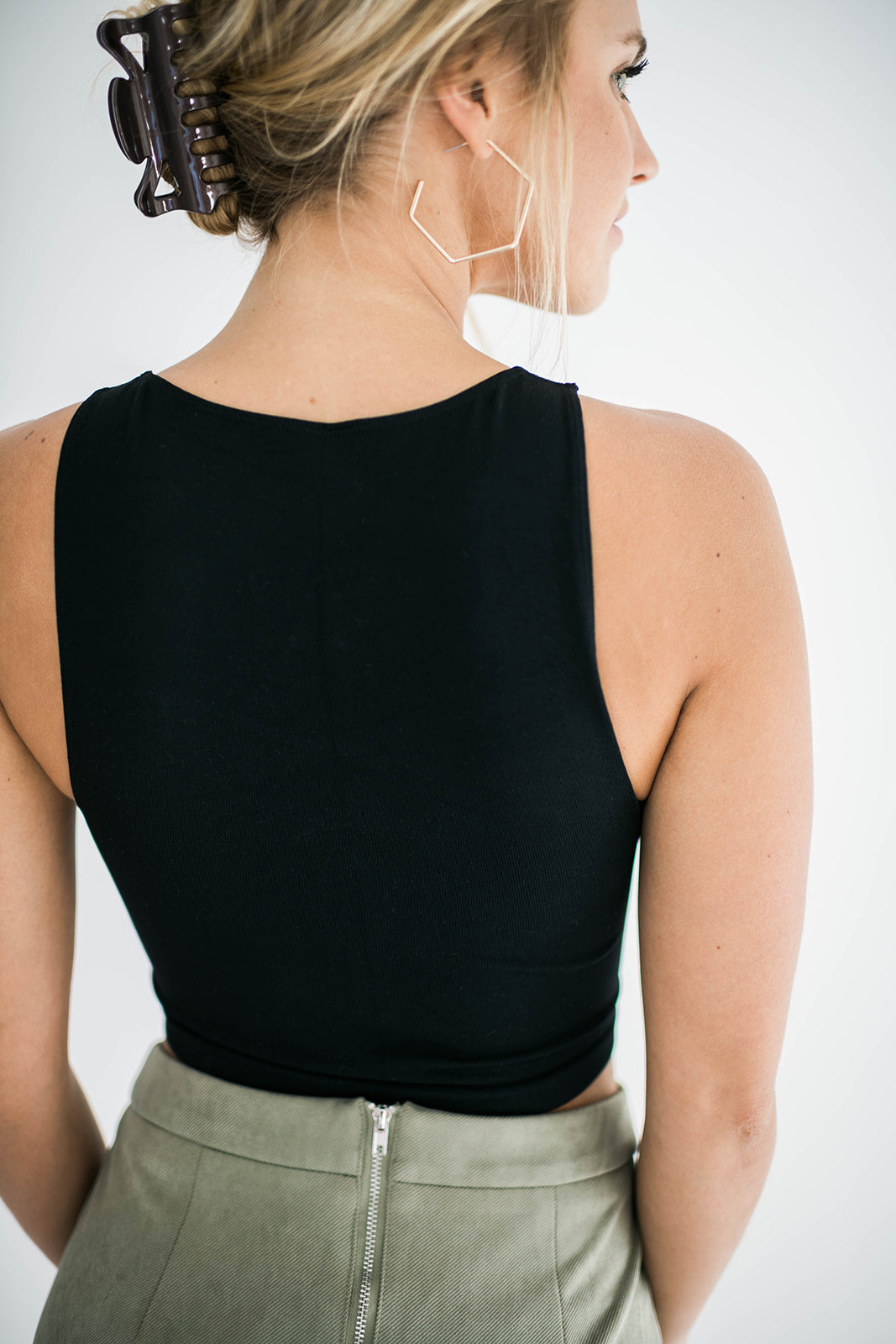 Run Away Crop Top in Black