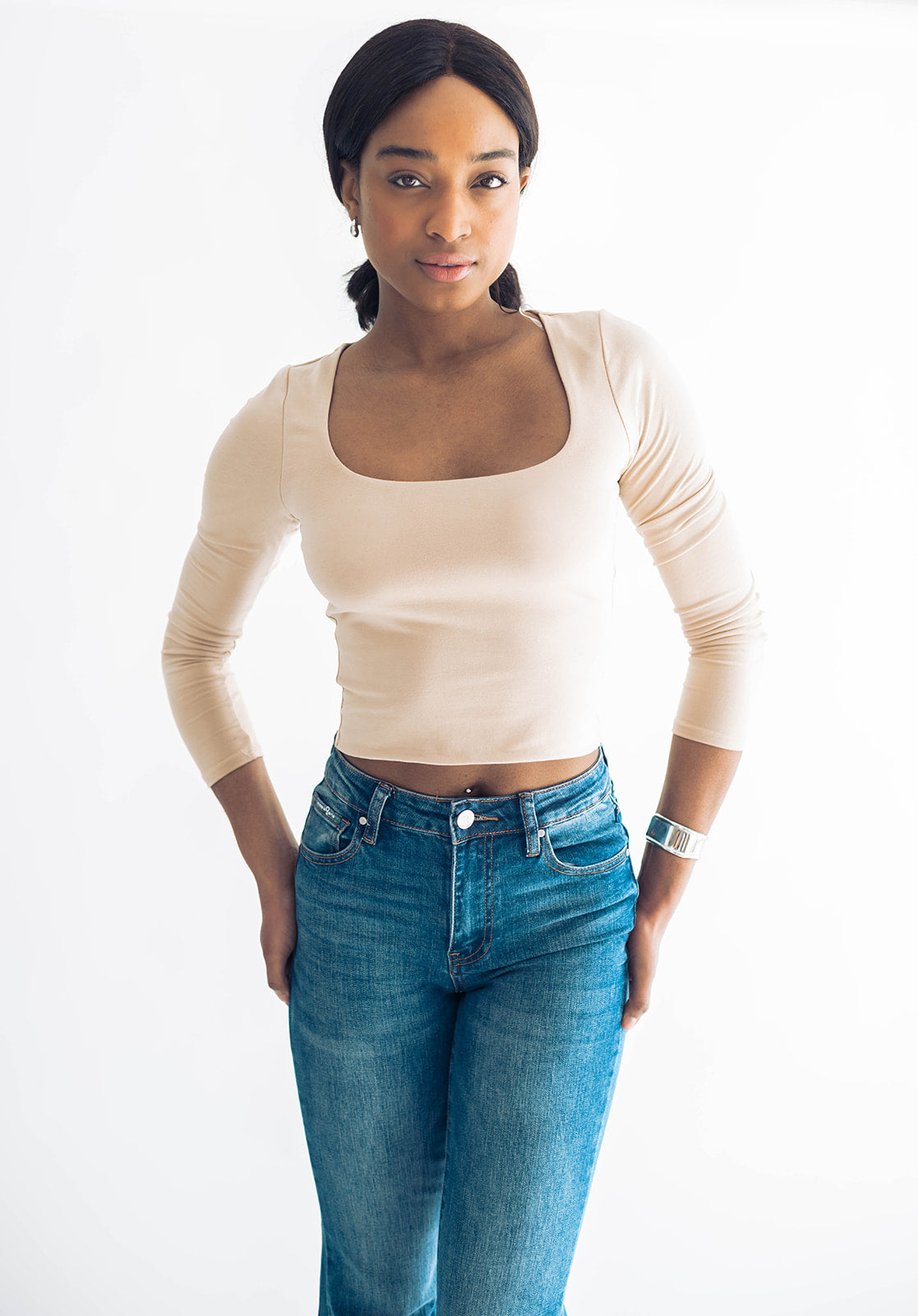 Tulsa Square Neck Top Taupe