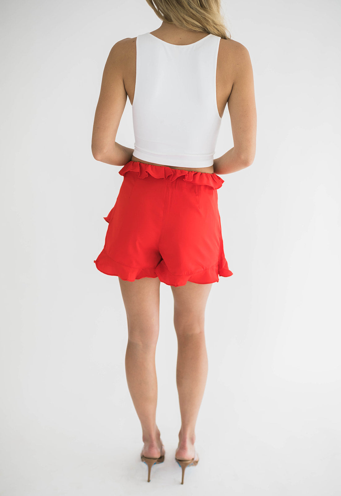 Sasha Asymmetric Ruffle Tiered Skort