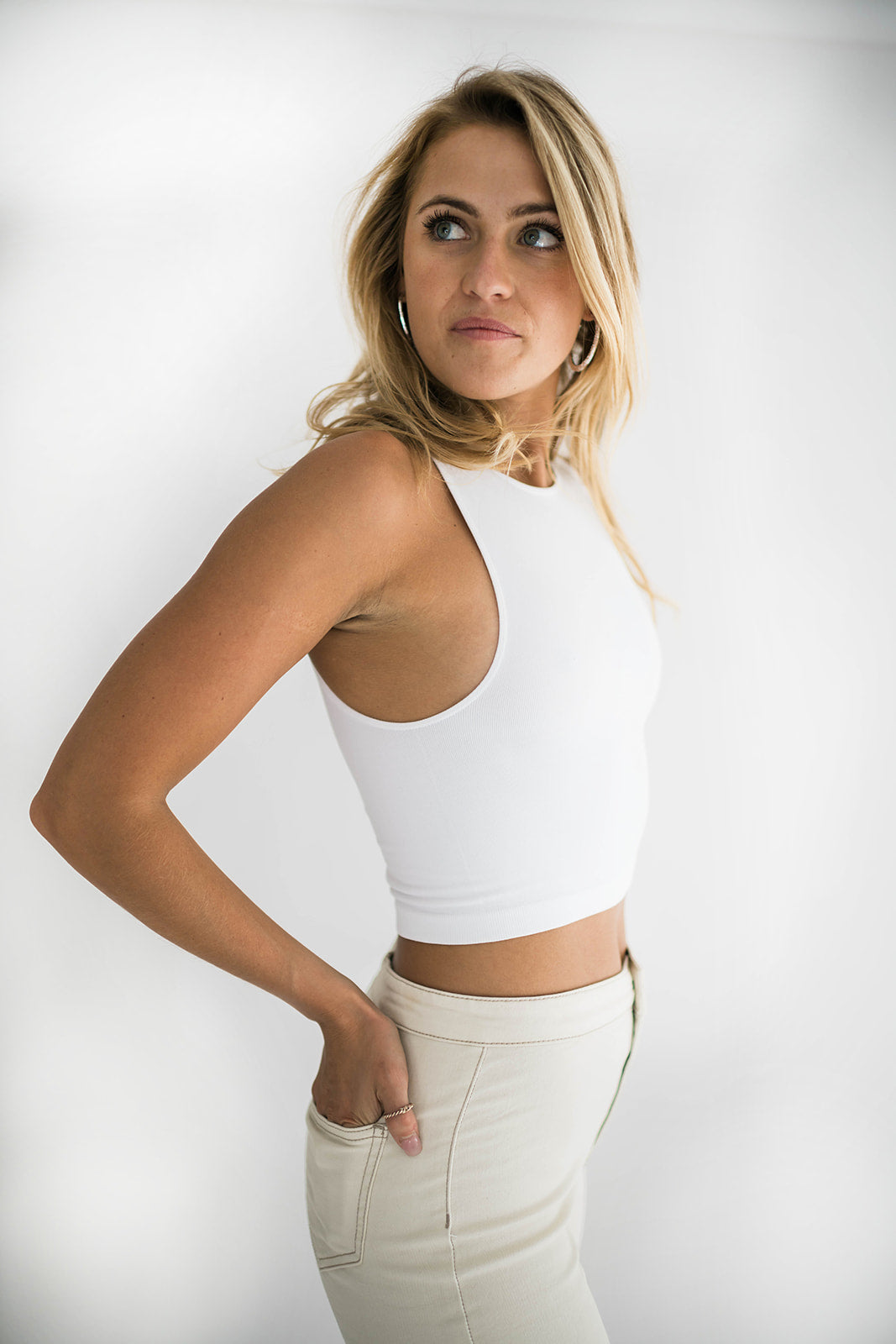 Run Away Crop Top in White
