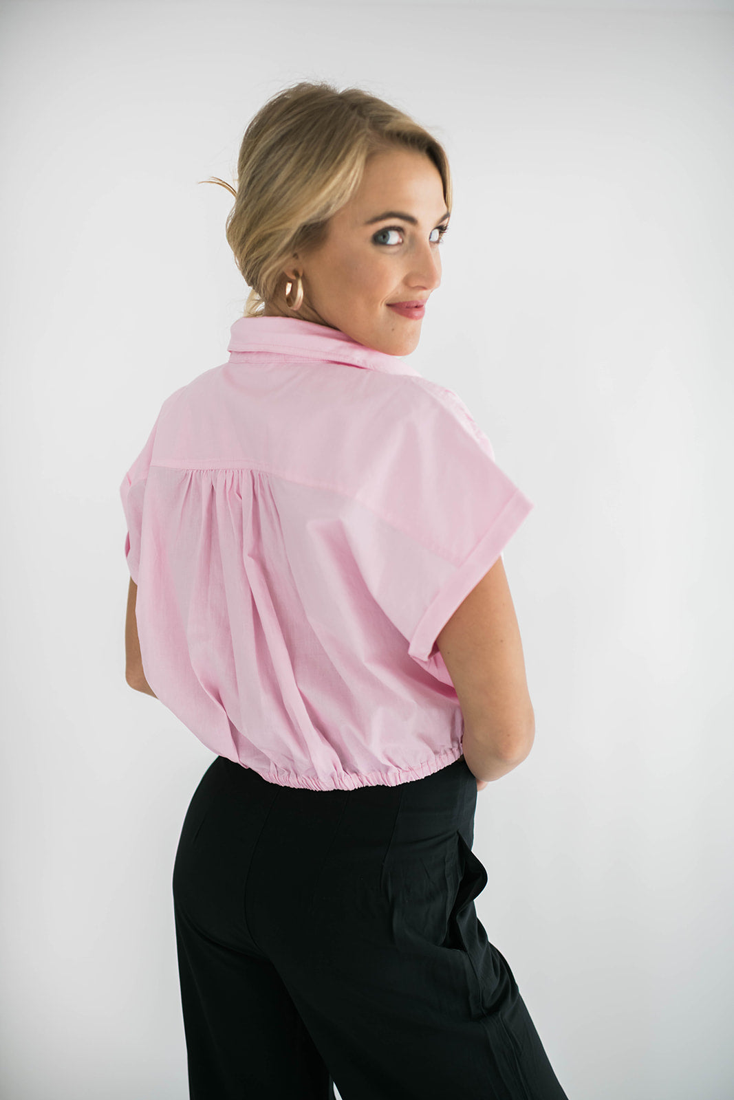 Simona Bubble Drawstring Hem Top falcon park