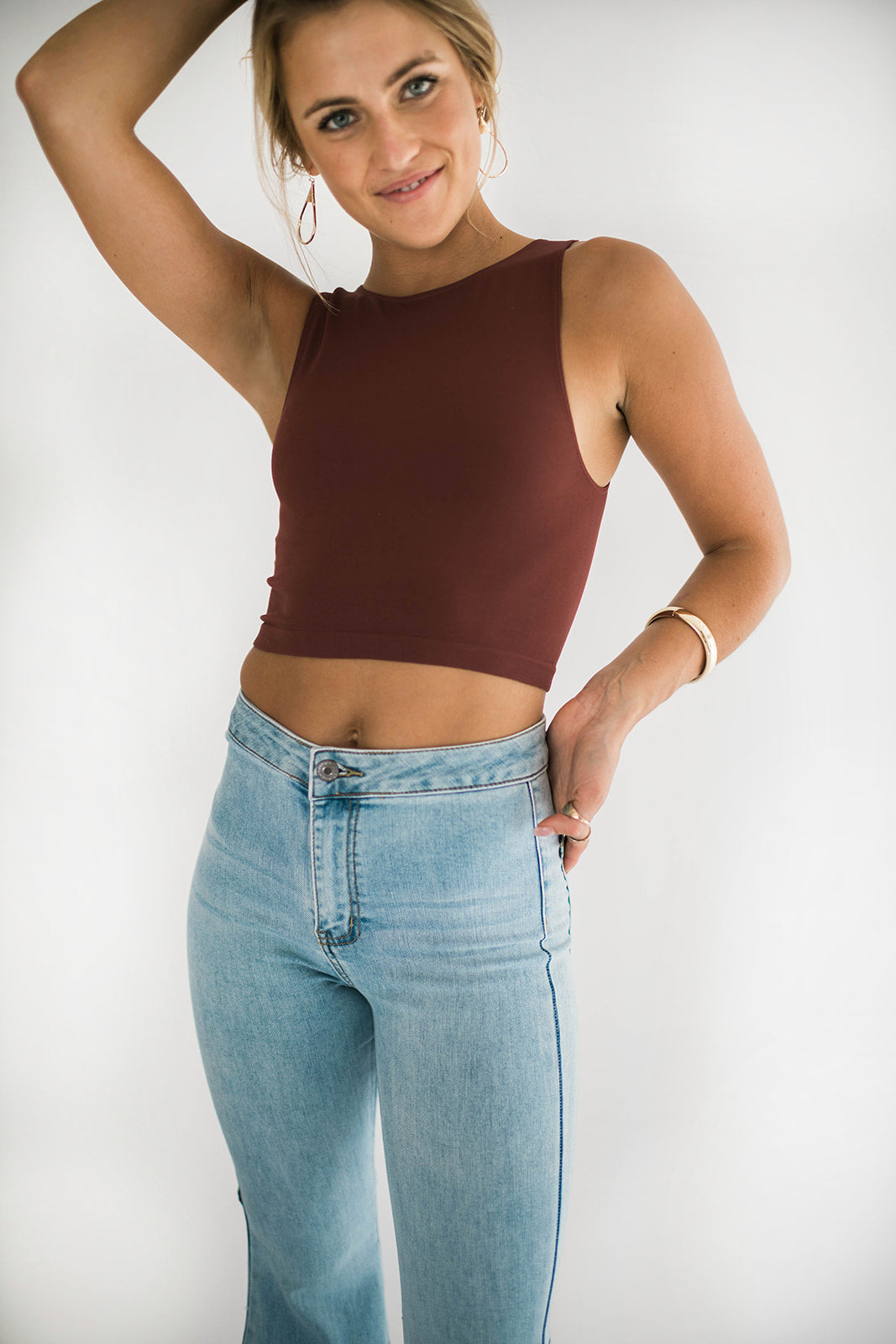 Run Away Crop Top Burgundy