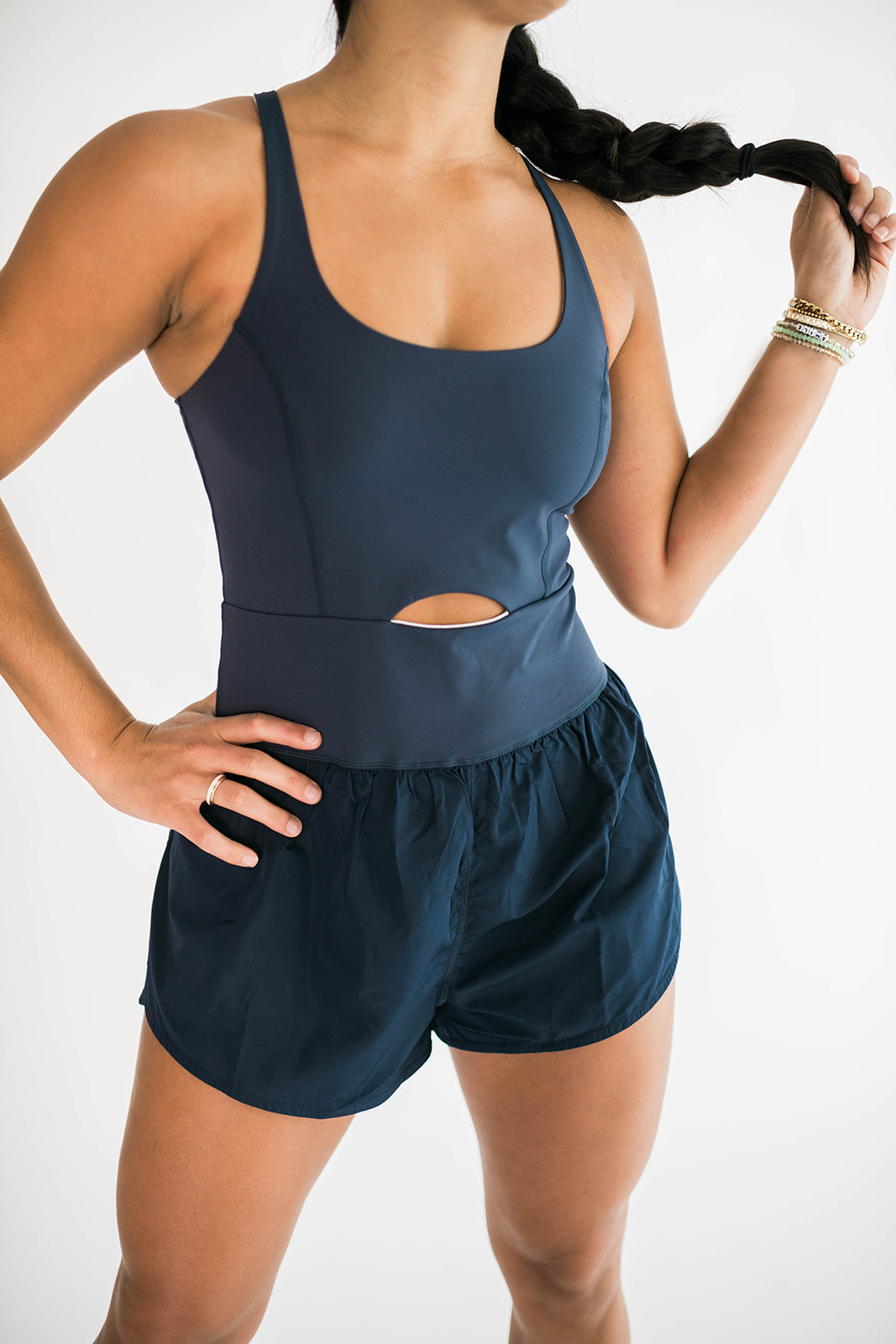 Joy Athletic Romper Navy