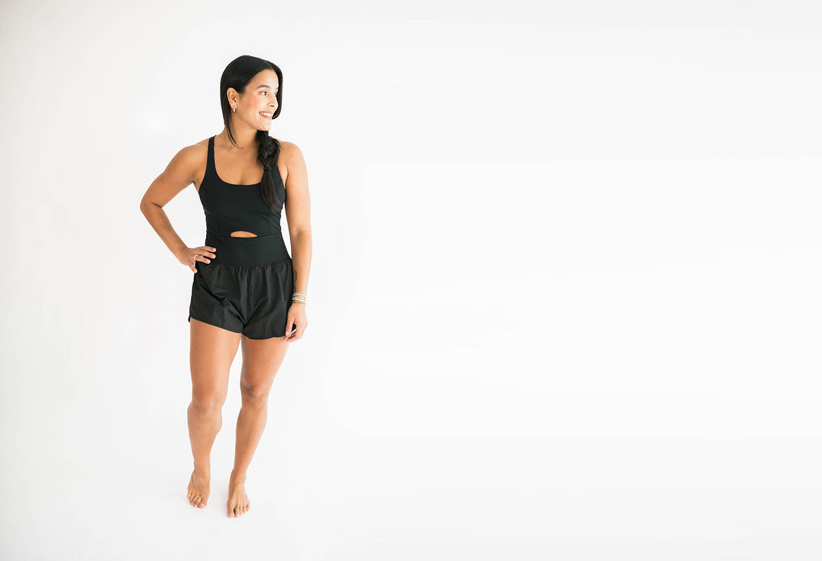 Joy Athletic Romper Black