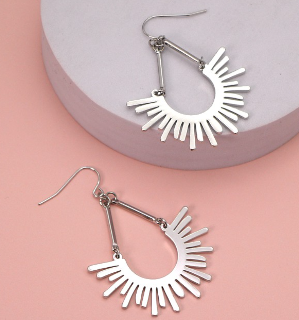 Sunburst Earrings Silver