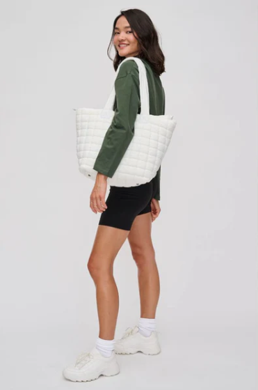 Breakaway Puffer Tote White
