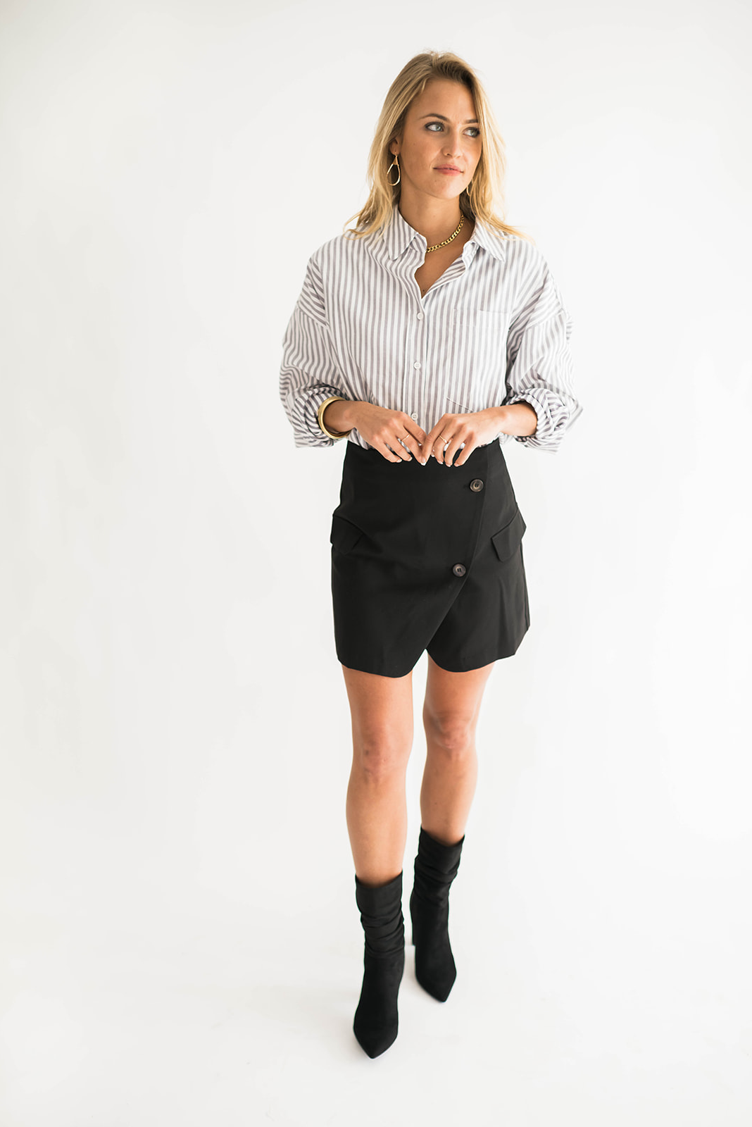 Addison Button Up Grey