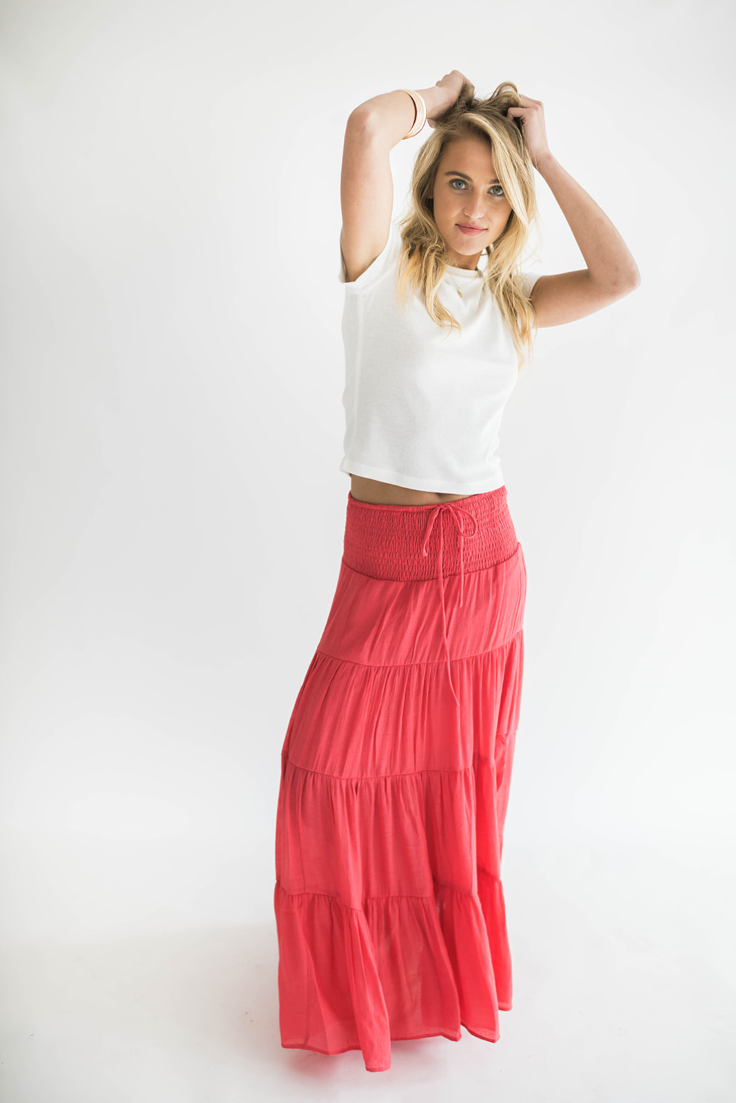 Alara Maxi Skirt Coral