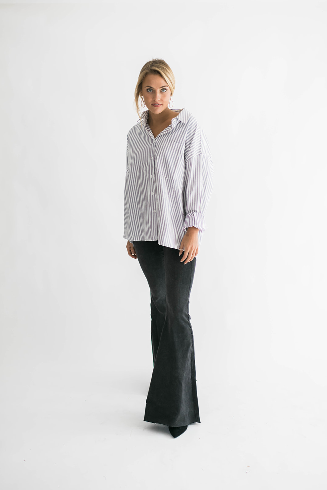Addison Button Up Grey