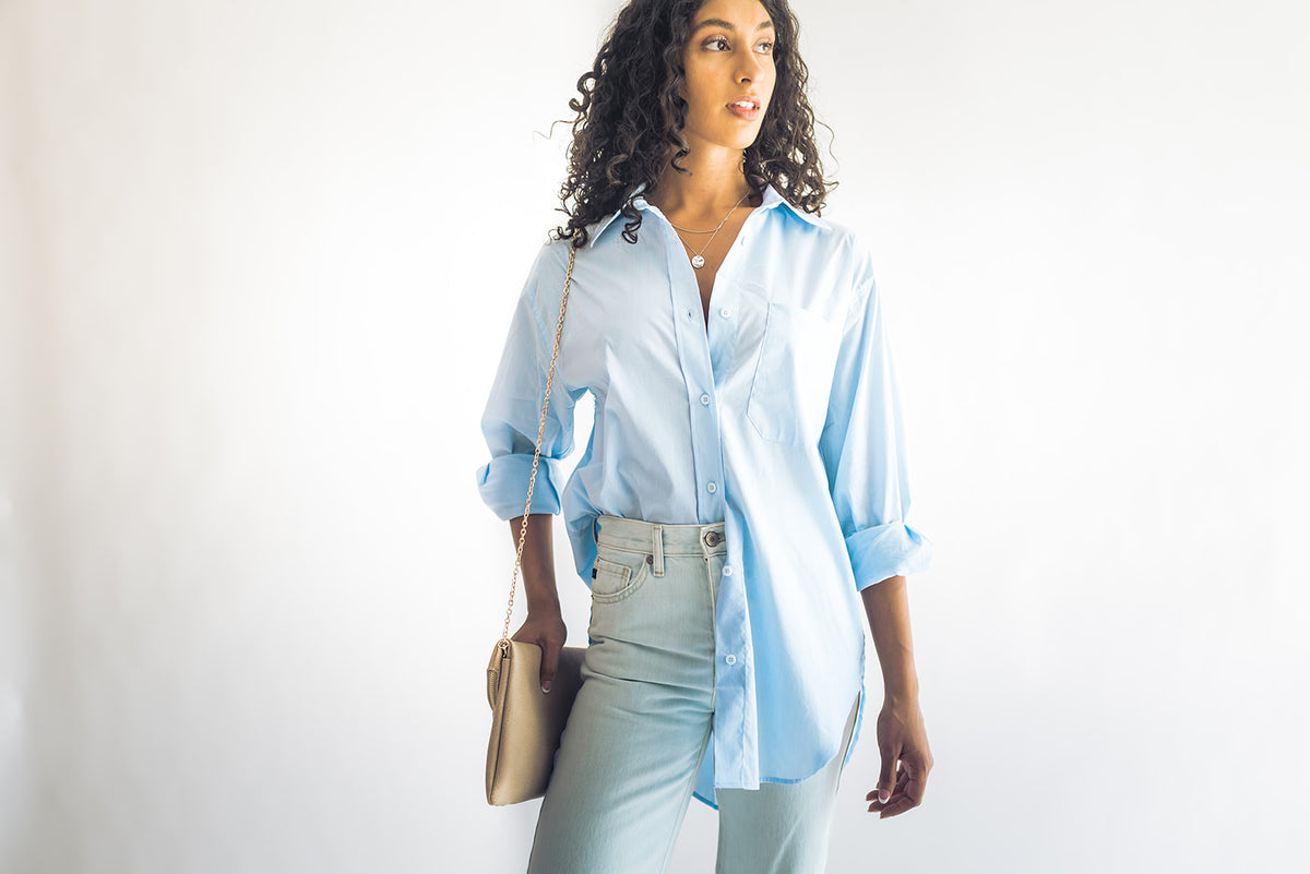 Stevie Menswear Button Down Light Blue