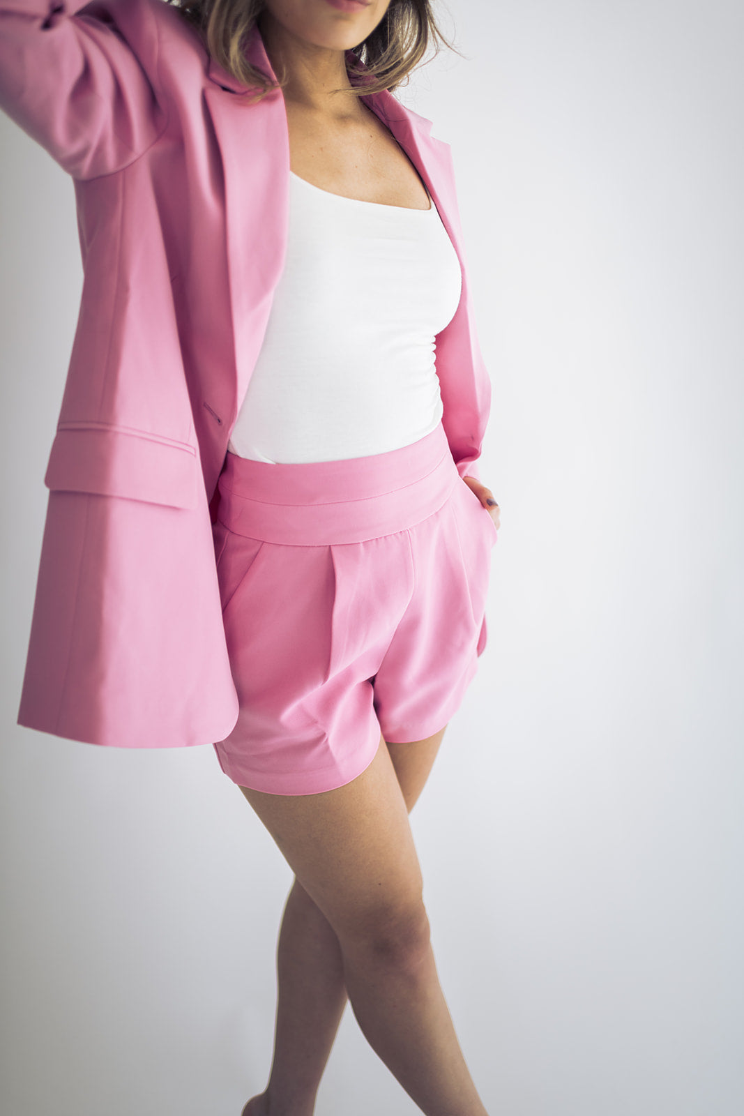Talia Pink Pocketed Blazer