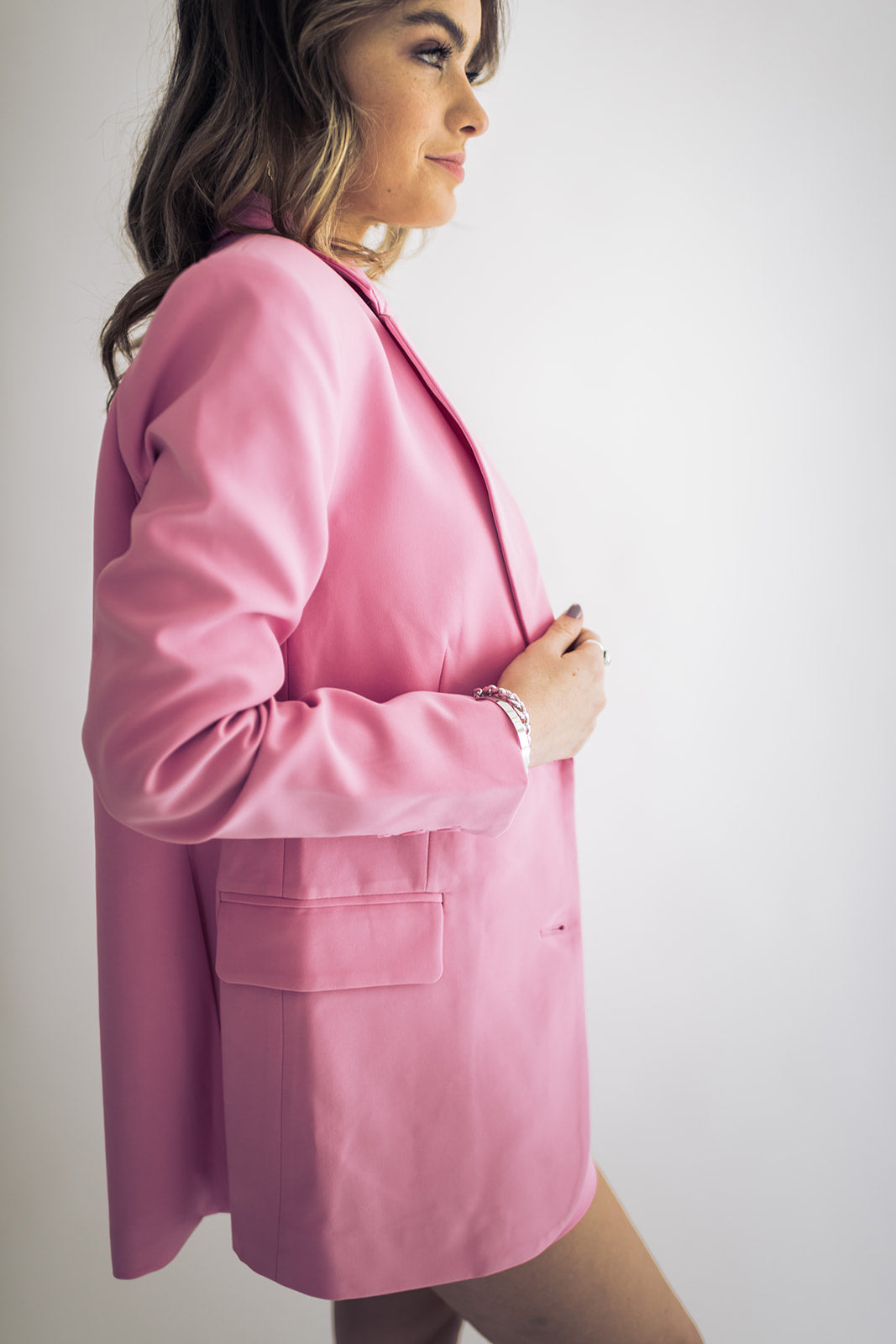 Talia Pink Pocketed Blazer