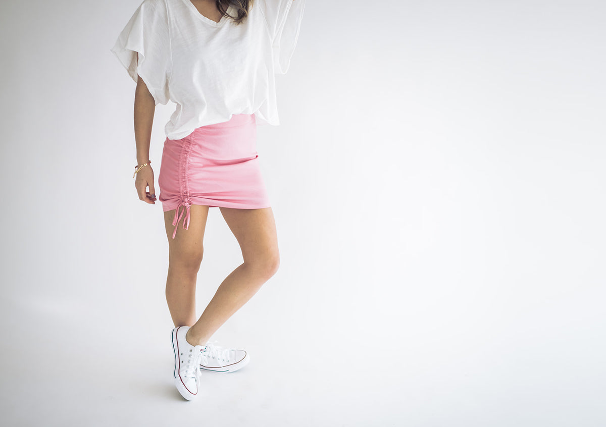 Brynn Cinched Candy Pink Skirt