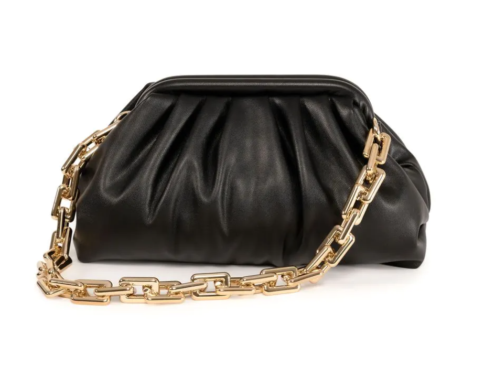 Cassie Chain Pouch Bag in Black