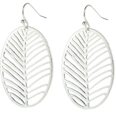 Leaf Filigree Earrings in Silver