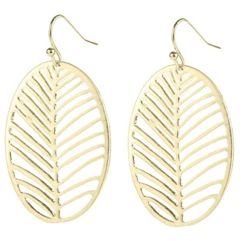 Leaf Filigree Earrings in Gold