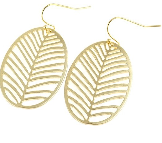Leaf Filigree Earrings in Gold