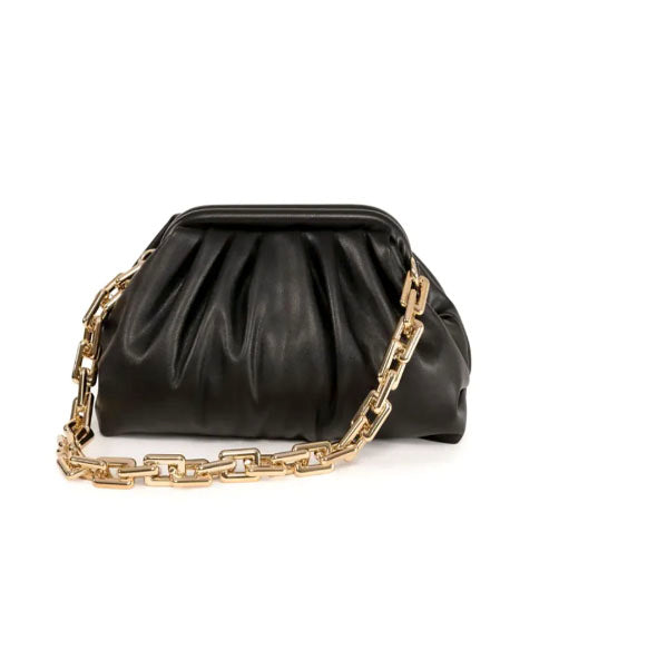 Chunky Detachable Gold Chain Pouch Clutch Bag