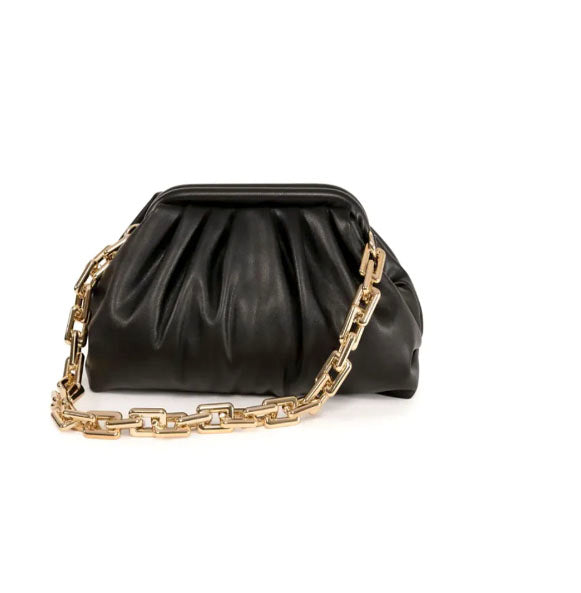 Cassie Chain Pouch Bag in Black