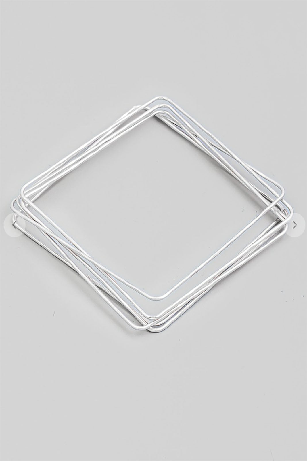 Sarah Square Bangels Silver